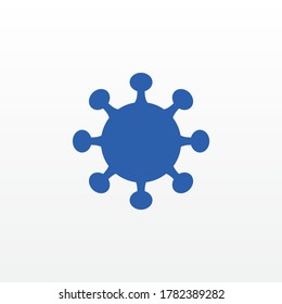 Blue Coronavirus COVID-19 cell Simple icon logo illustration