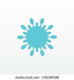 Blue Coronavirus COVID-19 Zelle Einfache Symbol-Logo-Abbildung