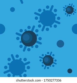 Blue Coronavirus COVID-19 seamless pattern  background