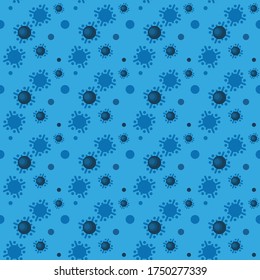 Blue Coronavirus COVID-19 seamless pattern  background