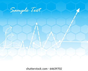 fondo corporativo azul con punta de flecha de curva, ilustración vectorial