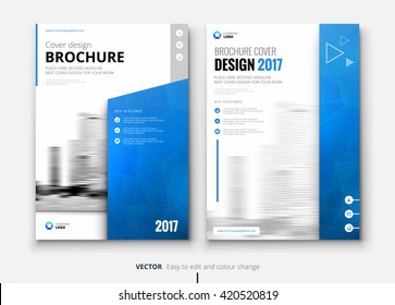 Blue Corporate business annual report brochure flyer design. Leaflet cover presentation. Catalog with Abstract geometric background. Modern publication poster magazine, layout, template. A4 size