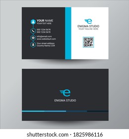 Blue corporate business card design template