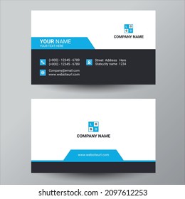 Blue corporate business card design template	