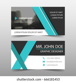 Blue corporate business card, name card template ,horizontal simple clean layout design template 