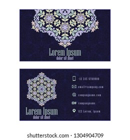 Blue Corporate business or visiting card, professional designer. Vector abstract creative business cards.