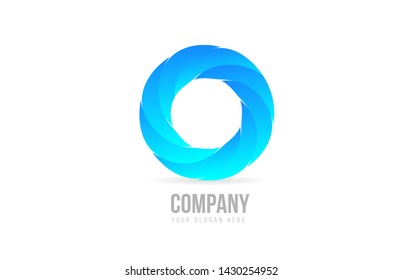 Blue corporate circle creative logo icon design concept idea for a company or business