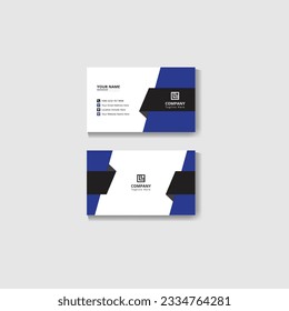 blue corporate company business card double sided. creative business card design template vector and illustration.

