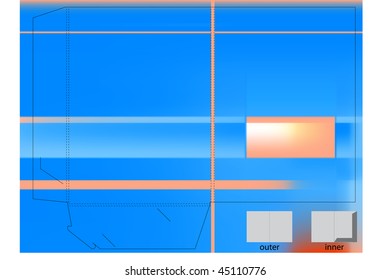 Blauer Firmenordner mit Stanzschnitt.