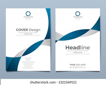 Blue corporate identity cover business vector design, Flyer brochure advertising abstract background, Leaflet Modern poster magazine layout template, Annual report for presentation.