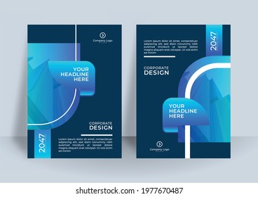 Blue corporate identity cover business vector design, Flyer brochure advertising abstract background, Leaflet Modern poster magazine layout template, Annual report for presentation. Template design