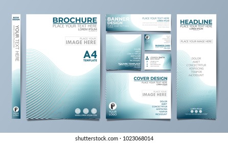 Blue corporate identity set flyer cover business brochure vector design, Leaflet advertising abstract background, Modern poster magazine layout template, Annual report for presentation.
