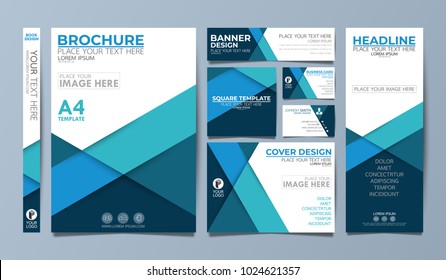 Diseño de Vector de folleto de negocios de cubierta de folleto de identidad corporativa azul, fondo abstracto de publicidad de folleto, Plantilla de diseño de revista de póster moderno, informe anual para presentación.