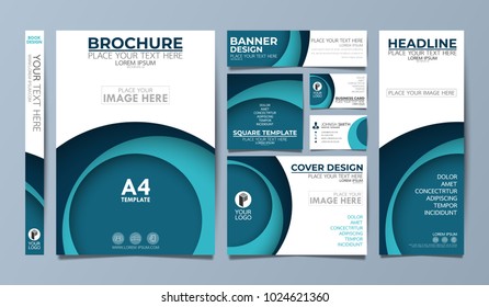 Blue corporate identity set flyer cover business brochure vector design, Leaflet advertising abstract background, Modern poster magazine layout template, Annual report for presentation.