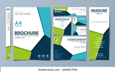 Blue corporate identity set flyer cover business brochure vector design, Leaflet advertising abstract background, Modern poster magazine layout template, Annual report for presentation.