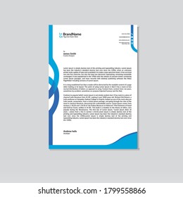 Blue Corporate Letterhead Template Design