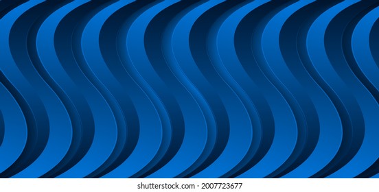 Olas de material corporativo azul abstraen el fondo moderno. Diseño de vectores