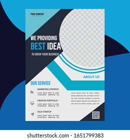 Blue Corporate modern business flyer design 
