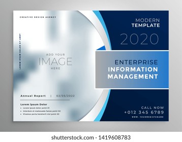 blue corporate presentation template or brochure design