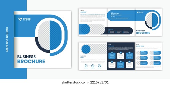 Blue Corporate Square Trifold Brochure Design Template