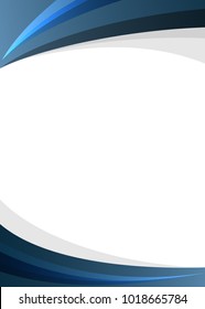 Blue corporate style border on white background