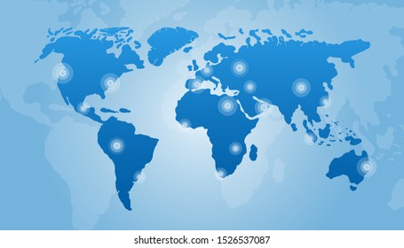 Blue Corporate World Map Vector Illustration Design