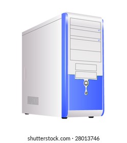 Blue corps of computer. Vector.