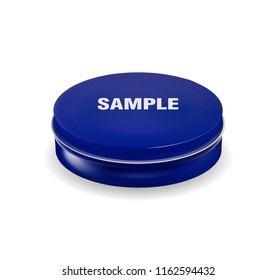 Blue cosmetic package container for cream, powder or gel
