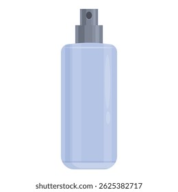 Frasco de spray cosmético azul para perfume ou desodorizante contendo líquido aromático