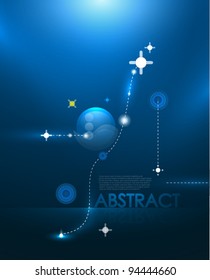 Blue cosmic space abstract composition