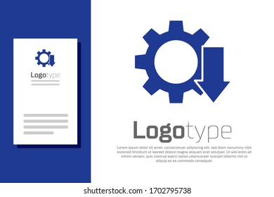 Blue Cost reduction icon isolated on white background. Logo design template element. Vector Illustration