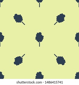 Blue Cotton candy icon isolated seamless pattern on white background.  Vector Illustration