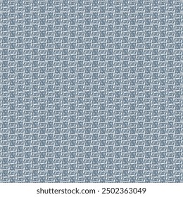 Blaues Baumwollgewebe mit einem wiederholten Muster aus kleinen Rechtecken und Quadraten. Dekorativer Hintergrund. Tischdecke oder Stoffserviette. Abstrakter Vektor.
