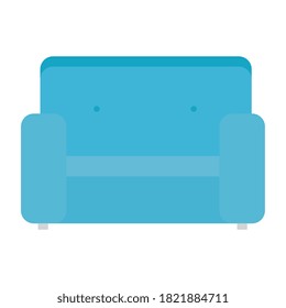blue couch design, chair seat furniture interior home comfortable style and object theme Vector illustration