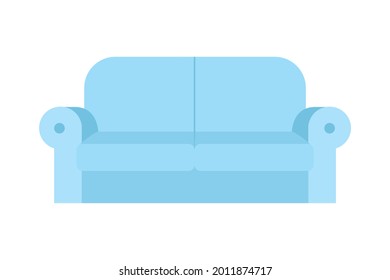 blue couch icon on white background