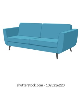 Blue couch isolated on white background