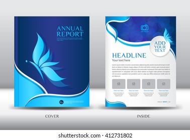 Blue Cover Annual report template vector illustration,Brochure fl yer template,Blue cover template design