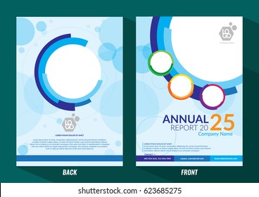 blue cover in a circle style. Abstract lines on a blue background. Cover for business reports, books, booklets, brochures, Posters. Stylish cover with space for text and title.