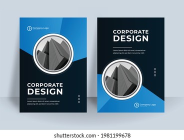 Blue Cover corporate design template, Annual report vector illustration, book cover layout, booklet, poster, Business brochure flyer, advertisement, company profile, magazine ads, poster background
