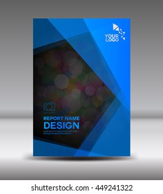 Blue Cover design Annual report vector template  illustration, booklet, poster, cover template advertisement, magazine cover, book cover, business brochure flyer in A4