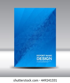 Blue Cover design Annual report vector template illustration,, booklet, poster, cover design advertisement template, magazine cover, book cover, business brochure flyer in A4, polygon background