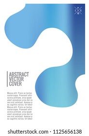 Blue cover design mockup. Notebook creative layout. Background for corporate annual report, poster, magazine first page. Minimal leaflet, business flyer. Promotion concept card. A4 flat abstract cover