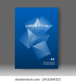 Blue cover design modern technology style. Annual report. Brochure template, catalog. Simple Flyer promotion. magazine. Vector illustration