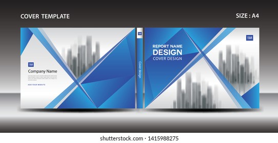 Blue Cover design template for magazine, ads, presentation, annual report, book, leaflet, poster, catalog, printing media, newsletter, business brochure flyer, Horizontal layout vector. A4