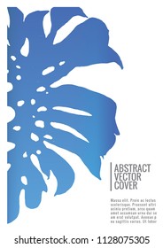 Blue cover design template. Notebook exotic layout. Background for corporate annual report, poster, magazine first page. Minimal leaflet, business flyer. Promotion concept card. A4 geometric cover