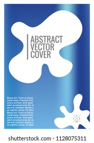 Blue cover design template. Notebook exotic layout. Background for corporate annual report, poster, magazine first page. Minimal leaflet, business flyer. Promotion concept card. A4 geometric cover