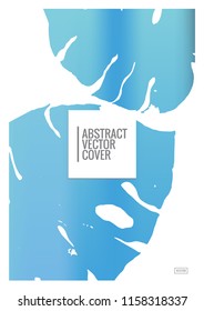 Blue cover design template. Notebook creative layout. Background for corporate annual report, poster, magazine first page. Minimal leaflet, business flyer. Promotion concept card. Flat geometric cover