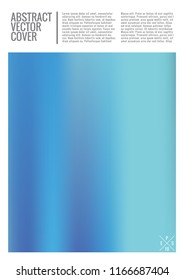 Blue cover design template. Notebook creative layout. Background for corporate annual report, poster, magazine first page. Minimal leaflet, business flyer. Promotion concept card. Flat geometric cover