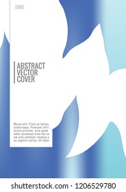Blue cover design template. Notebook creative layout. Background for corporate annual report, poster, magazine first page. Minimal leaflet, business flyer. Promotion concept card. Flat geometric cover