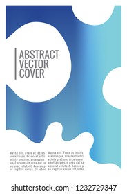Blue cover design template. Notebook creative layout. Background for corporate annual report, poster, magazine first page. Minimal leaflet, business flyer. Promotion concept card. Flat geometric cover